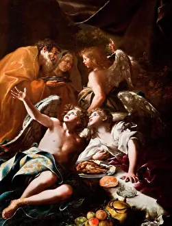 Genoa Prints: Abraham and the Three Angels, Guidobono, Bartolomeo (1654-1709)