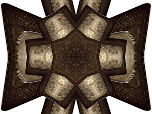 An abstract design made by taking a photo of a VHS Cassette and applying fractal mirroring
