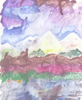 Pastel Prints: Abstract Drawing Abstract picturesque colored drawing on paper paints Copyright: xZoonar