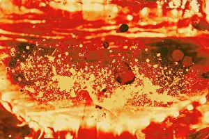Chic Prints: Abstract orange water splash and drops