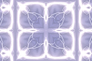 Dreamy Prints: An abstract pattern made by applying fractal mirroring to a lightning photo