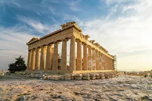 Culture Prints: Acropolis temple on the hill in Athens, Greece