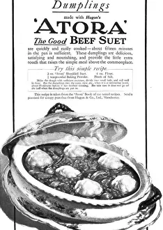 Meat Prints: An advertisement for Atora's Beef Suet. Dated 20th century