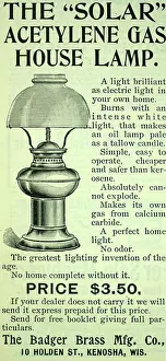 Produce Prints: Advertisement for a 'Solar' Carbide lamp