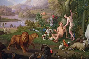 Adam Prints: Detail of Adam and Eve in Garden of Eden