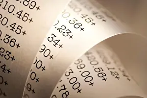 Numbers Prints: Adding machine tape closeup