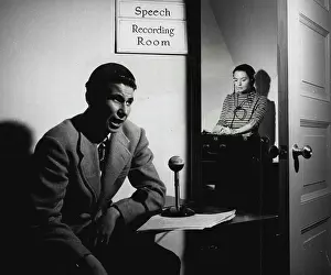 Speech Prints: In adjoining room, Dr. Lois Rossignol records student's voice