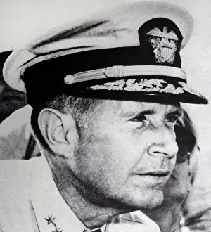 Maritime Prints: Admiral Raymond Spruance. His actions during the Battle of the Midway led to him being appointed Vice-Admiral