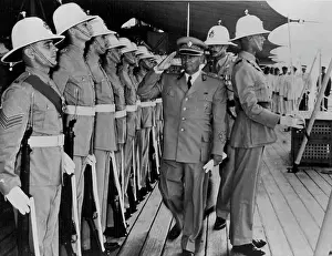 Group Of People Prints: Admiral Tito Visits HMS Liverpool -- First photograph of Marshal Tito on board the HMS Liverpool at Split