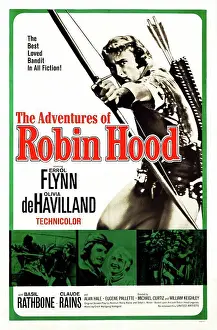 Cinema Prints: The Adventures of Robin Hood a 1938 American swashbuckler film starring Errol Flynn