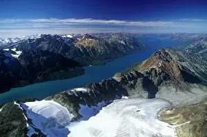 Cariboo Prints: Aerial of Chilko Lake, Ts´yl-os Provincial Park, British Columbia, Canada