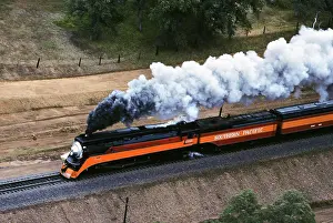 Smoking Prints: Aerial Of Sp 4449 Vintage Steam Engine Sacramento Rail Fair 91 Redding California
