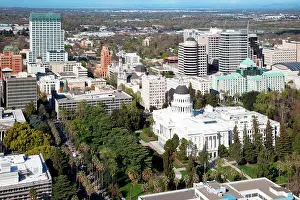 Capitol Prints: Aerial of the State Capitol Building in Downtown Sacramento, California