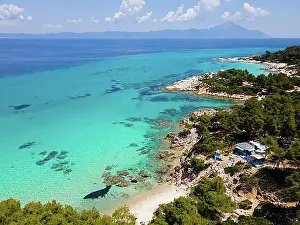 Top Down Prints: Aerial view, blue, clear water