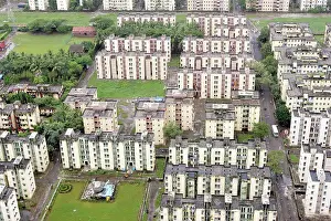 India Prints: An aerial view of central government staff colony at Antop Hill in central part of Bombay Mumbai ; Maharashtra ; India