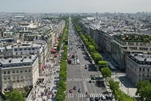 French Culture Prints: Aerial view of champs elysees