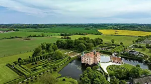 Top Down Prints: Aerial view, Egeskov Castle with park