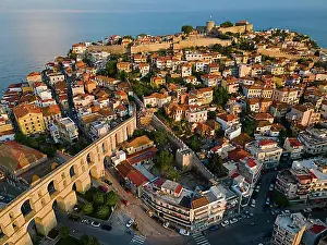 Urban Environment Prints: Aerial view, evening light, Old Town