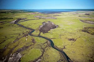 Aerial view of the iSimangaliso Wetland Park (previously the Greater St Lucia Wetland Park)