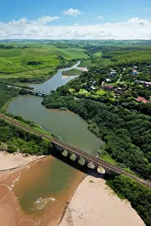 Aerial Photo Prints: Aerial view of the Mahlongwana River Estuary at Umkomaas