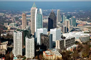 Georgia Prints: Aerial view of Midtown Atlanta skyline, Atlanta, Georgia, USA