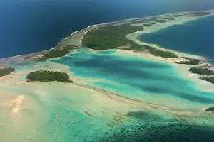 World Destinations Prints: Aerial view of motu islands