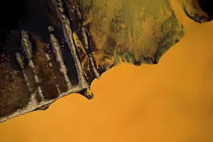 Formation Prints: Aerial view of orange river in southern Iceland