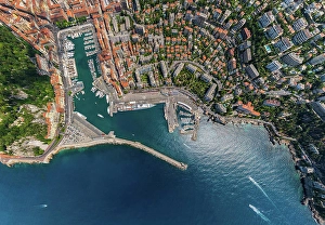 View Down Prints: Aerial view above of the port of Nice, France