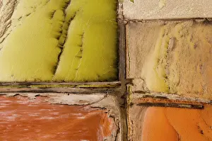 With Nobody Prints: Aerial view of Salt Evaporation Ponds, Walvis Bay, Skeleton Coast, Namib Desert, Namibia