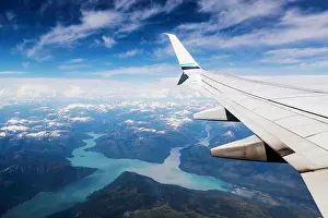 Wing Prints: Aerial view of southeast Alaska from a commercial flight from Juneau to Seattle