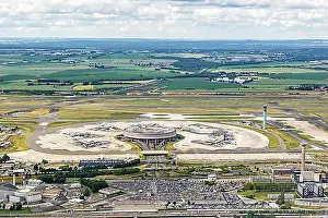 Aviation Prints: Aerial view of Terminal 1 of Paris Charles de Gaulle (CDG) Airport in Paris