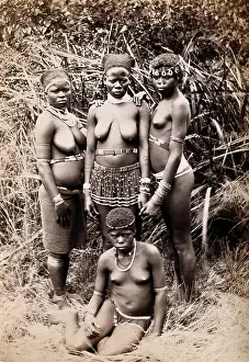 Albumen Prints: Africa: four African women. Albumen print