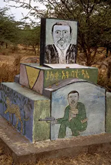 Grave Prints: Africa, Ethiopia, Headstone in a graveyard near an Oromo village