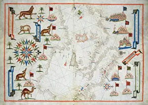 17th Century Prints: Africa And Europa From Portolan Atlas Of Four Charts 1612 Maps(- ) Newberry Library