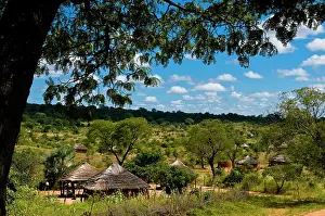 Urban Scene Prints: Africa, Zimbabwe, North Matabeleland province, the Ndebele village Monde