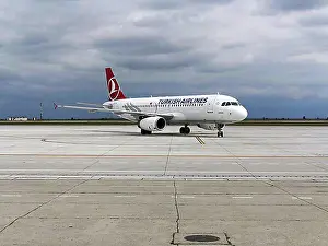 Aviation Prints: Airbus A320-200 of Turkish Airlines on the empty apron, Constanta Airport, Romania, Europe