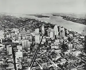 Michigan Prints: Airview of Detroit, Michigan