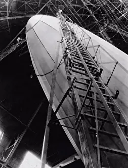 Unitedstates Prints: Akron, Ohio: c. 1930 Working on the nose of the Akron dirigible
