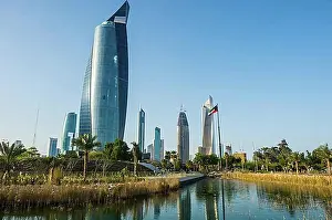 Urban Environment Prints: Al Hamra tower and the Al Shaheed Park, Kuwait City, Kuwait, Asia
