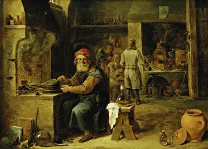 Small Group Of People Prints: The Alchemist. David Teniers the Younger (1610-1690)