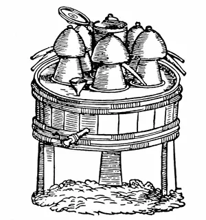 16th Century Prints: alchemy, destillation, water bath