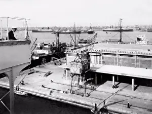 Oneperson Only Prints: Alexandria, Egypt: c. 1930 A view of the harbor and piers