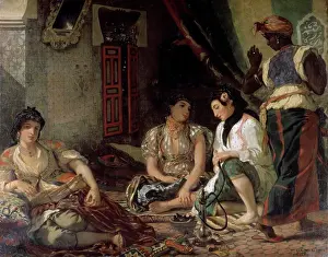 Smoking Prints: Algerian Women in their Apartment (Femmes d'Alger dans leur Appartement) 1834 Eugene Delacroix (1798-1863/French)