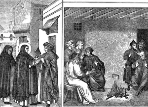 Virgin Prints: Alibgensian heresy. St Dominic gives a book professing the true Christian faith to an Albigensian envoy