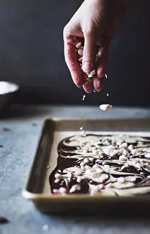 Dessert Prints: All-natural dark chocolate peppermint bark with cacao nibs and flaky salt