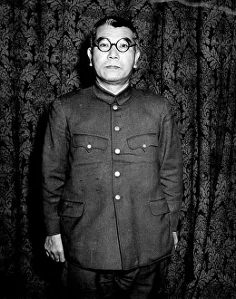 Head Shot Prints: Alleged Japanese War Criminal on Trial in Tokyo : Akira Muto