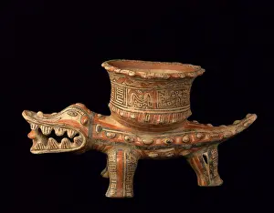 Indigenous Prints: Alligator Effigy Vessel c. 800-1525 A