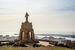 Chile Prints: Almeria, Spain- December 31st 2022: Amazing view of cerro San Cristobal