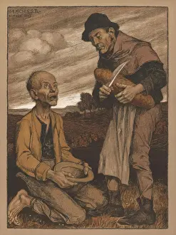 Poor Prints: Alms for the Poor, 1903. Matthaus Schiestl (German, 1869-1939). Color lithograph;