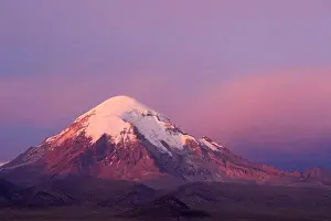 Glacier Prints: Alpenglow on Nevado Sajama, The Highest Mountain In Bolivia